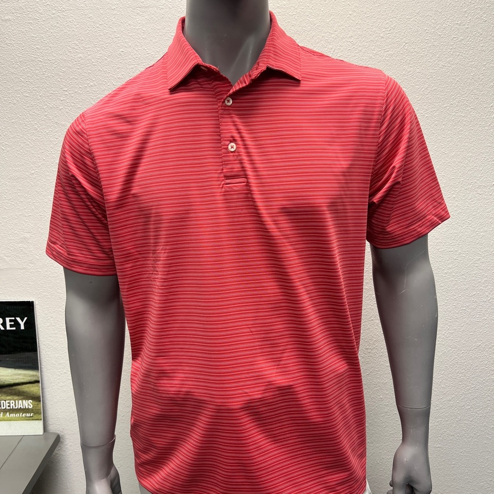 Greg Norman Red Striped Polo Shirt